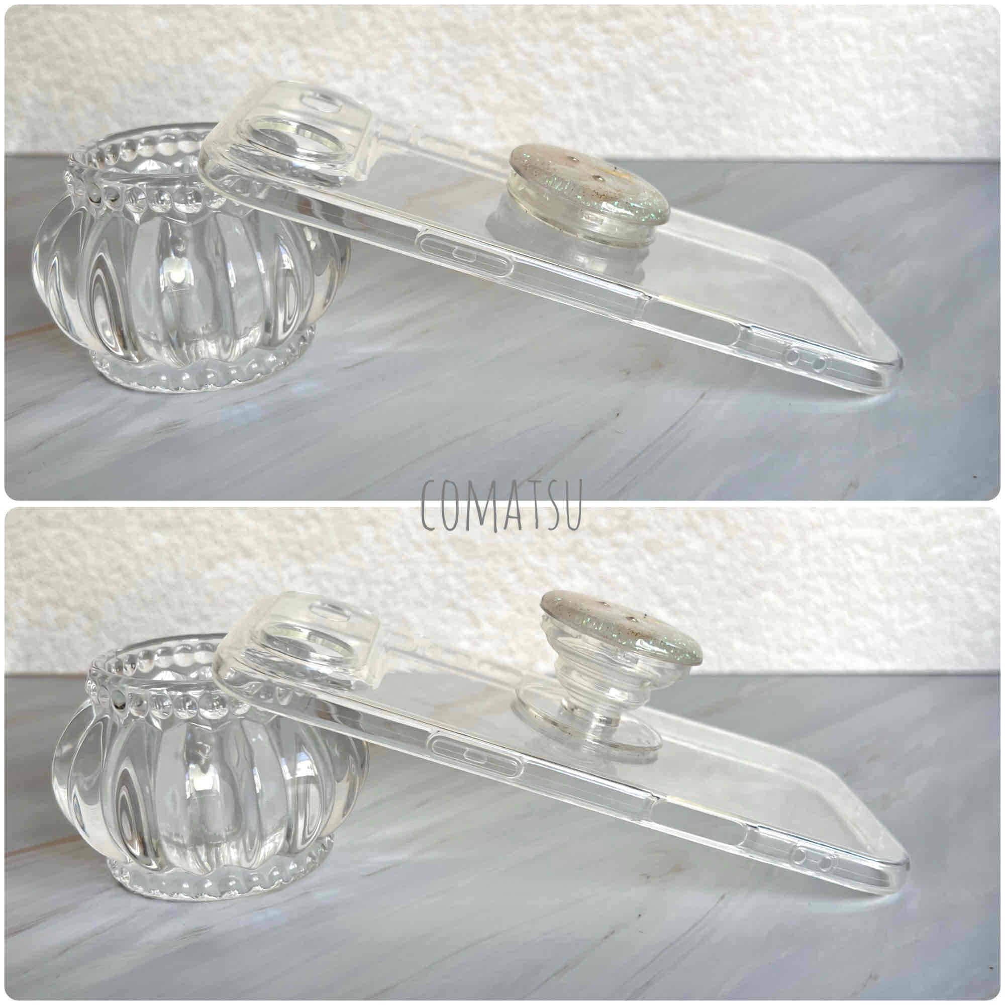 イニシャル入り きらきらDryFlower グリップソケット付きスマホケース スマホスタンド カバー | 3枚目